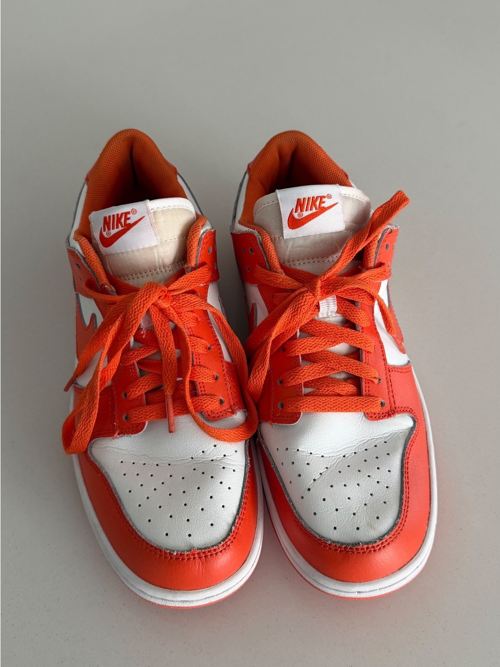 Nike Kids Orange and White Low-Top Sneakers